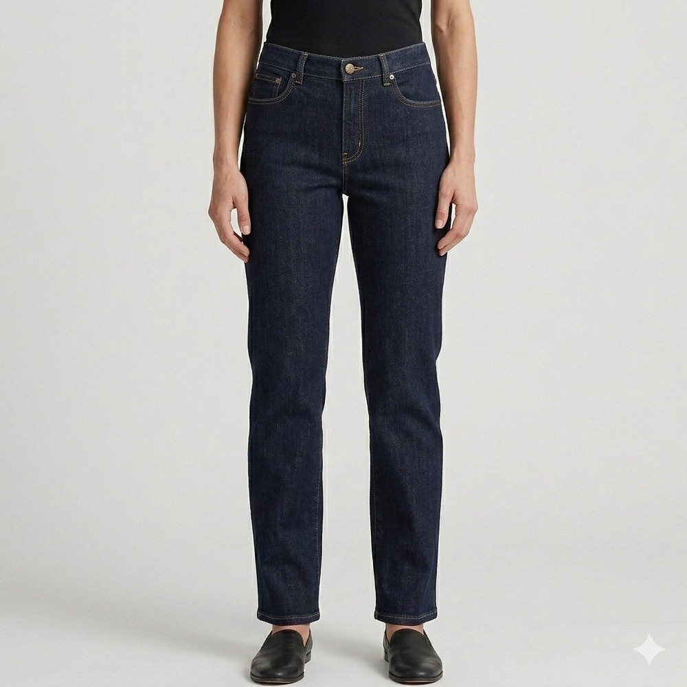 Lauren Ralph Lauren Straight‎ Leg Comfort Stretch Jeans Size 16 Dark Wash